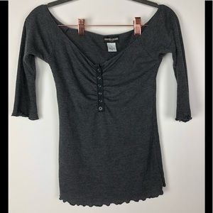 Guess jeans half button top 3/4 sleeve